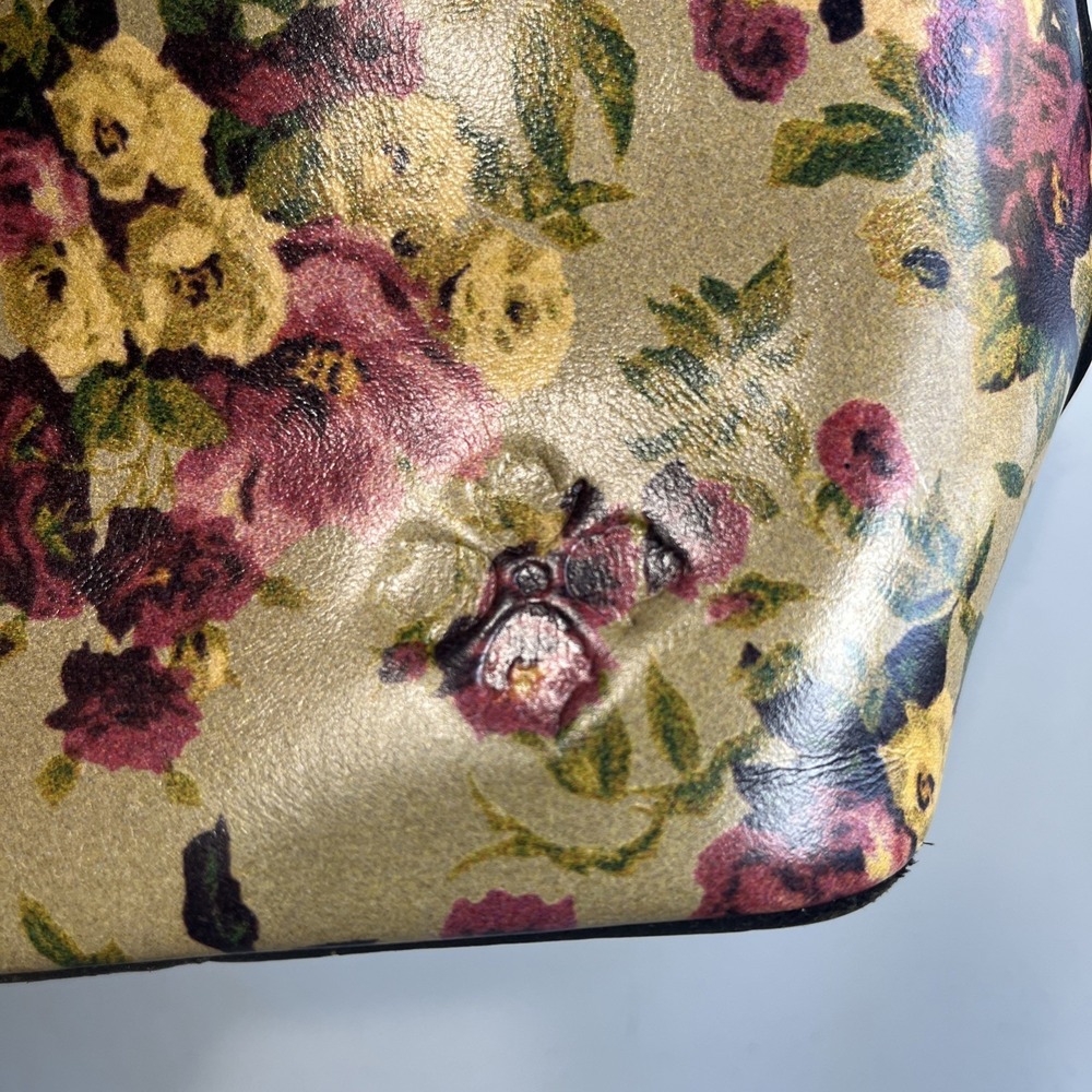 Patricia Nash Irving Bucket Handbag Leather Disstress Vintage Victorian Garden - Picture 3 of 11